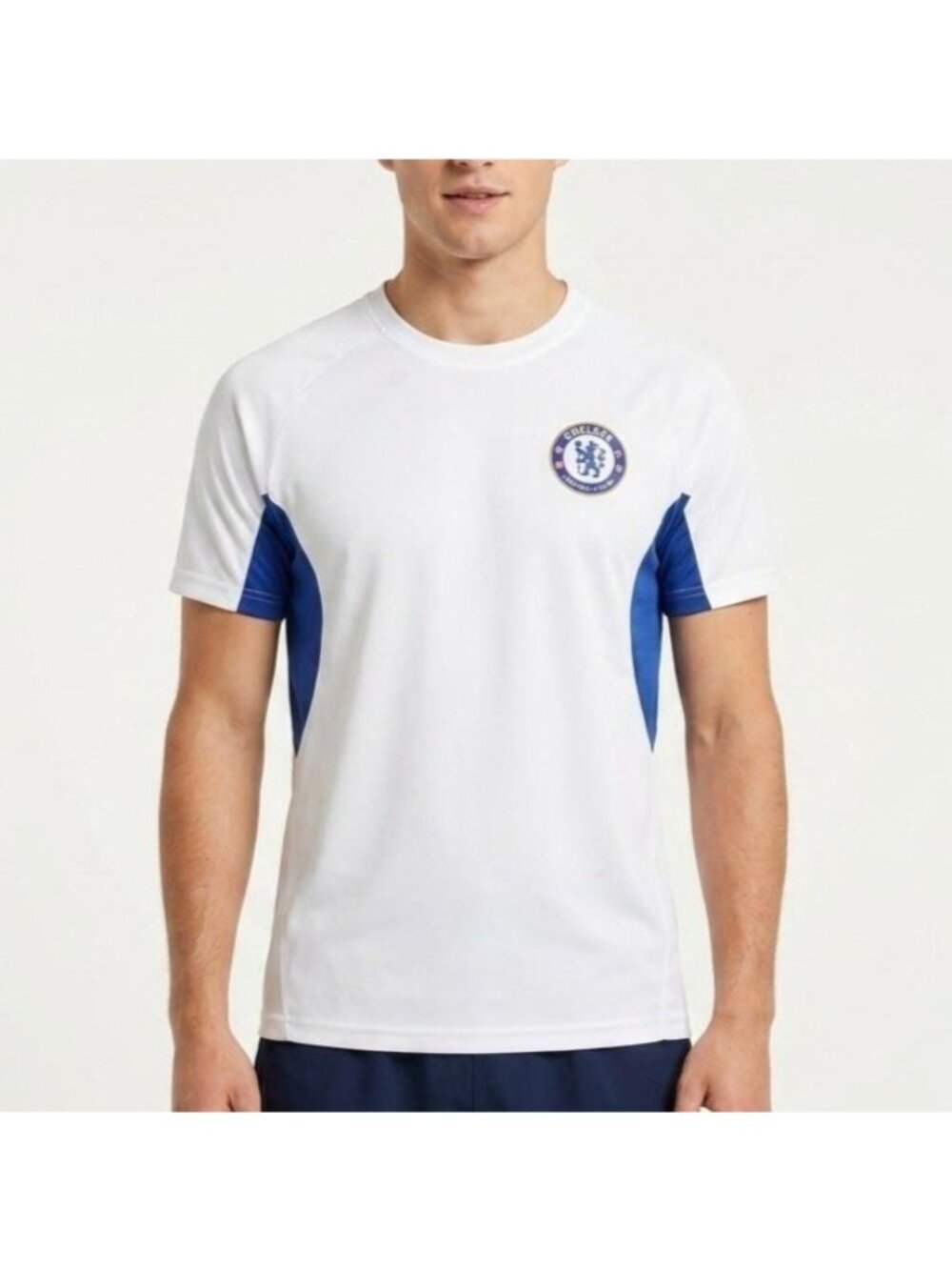 Chelsea FC Size S White & Blue English Premiere League Training Jersey T-Shirt